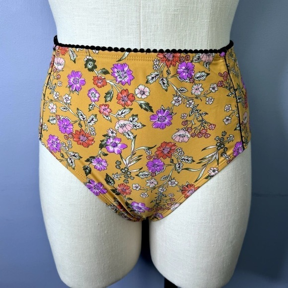 Time and Tru Floral Push Up Bikini Top Size L High Waist Swimsuit Bottoms Size S - Picture 3 of 12